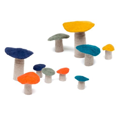 Set de 5 champignons en feutre
